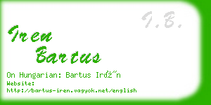 iren bartus business card